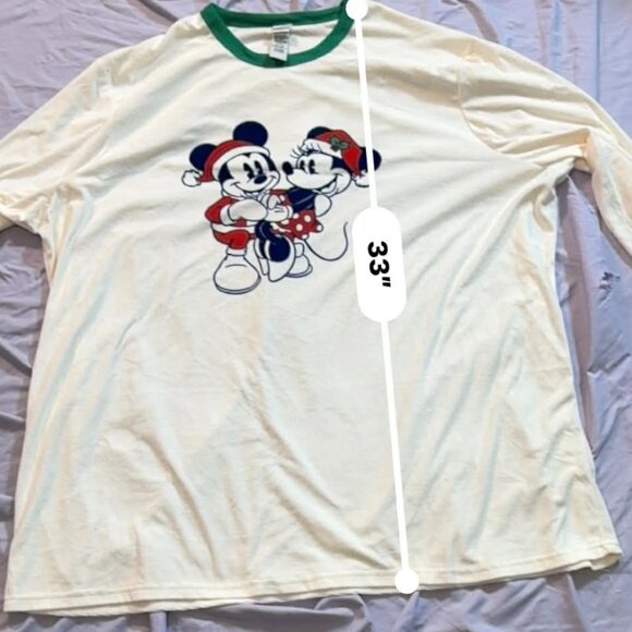 Official Disney MENS 3XBIG Mickey & Minnie Mouse Santa Christmas Sleep Shirt - Picture 7 of 10